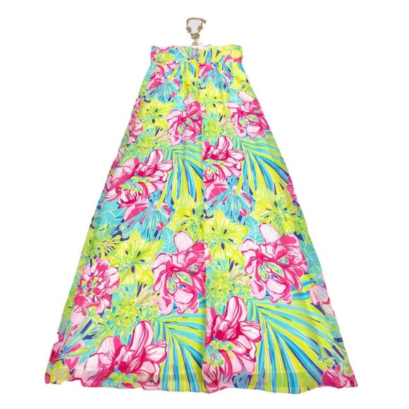 NWT Lilly Pulitzer Claudie Halter Maxi Dress Schooner Blue Silk Boho Resort 14 - Picture 8 of 11